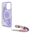 Guess Apple iPhone 16 Pro Hoesje MagSafe met Kralen Koord Bloemen Paars afbeelding 6
