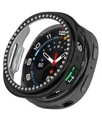 Samsung Galaxy Watch 8 44MM Hoesje - Hard Plastic - Diamant Zwart afbeelding
