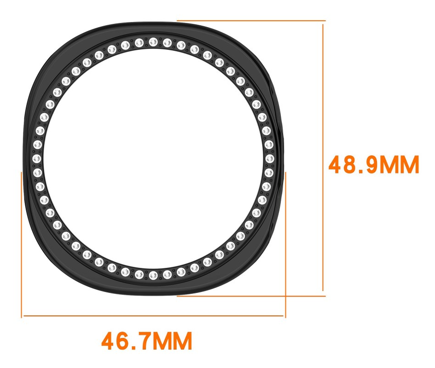 Samsung Galaxy Watch 8 44MM Hoesje - Hard Plastic - Diamant Zwart afbeelding 4