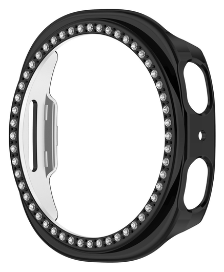 Samsung Galaxy Watch 8 44MM Hoesje - Hard Plastic - Diamant Zwart afbeelding 2