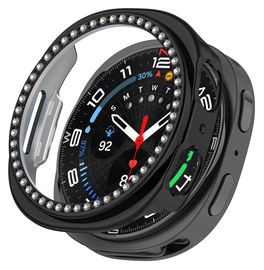 Samsung Galaxy Watch 8 44MM Hoesje - Hard Plastic - Diamant Zwart
