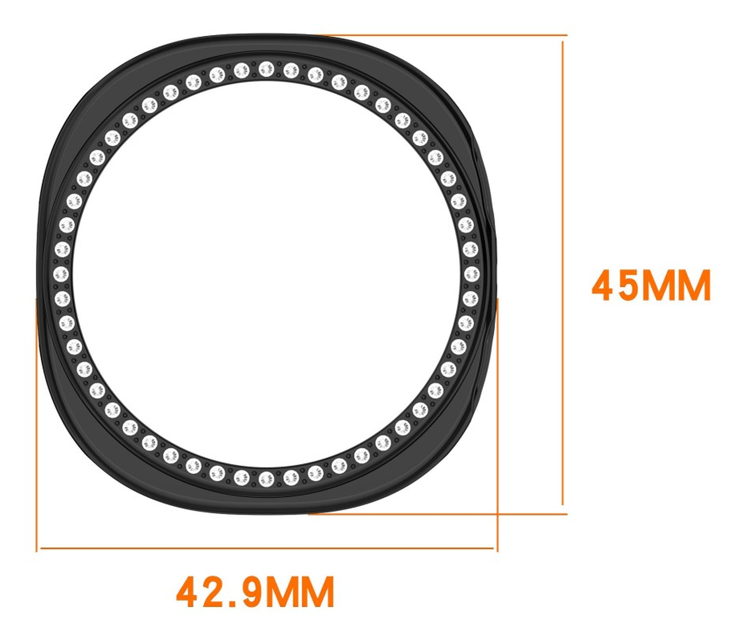 Samsung Galaxy Watch 8 40MM Hoesje - Hard Plastic - Diamant Zwart afbeelding 4