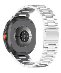 Universeel Smartwatch 20MM Bandje - Hoogwaardig Staal - met Schakels - Zilver afbeelding