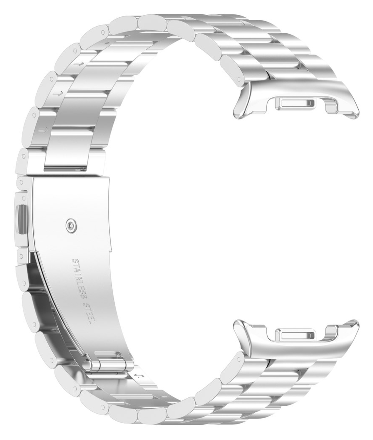 Universeel Smartwatch 20MM Bandje - Hoogwaardig Staal - met Schakels - Zilver afbeelding 2