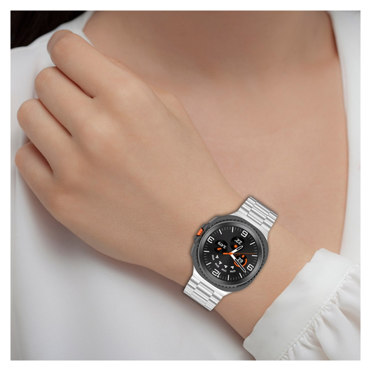 Universeel Smartwatch 20MM Bandje - Hoogwaardig Staal - met Schakels - Zilver afbeelding 3