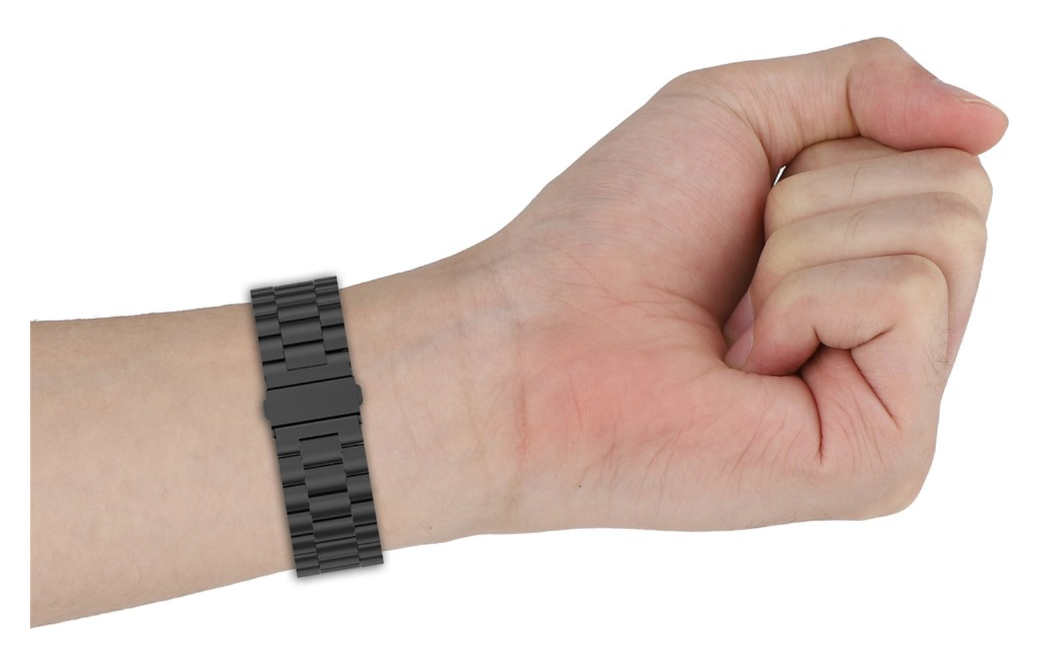 Universeel Smartwatch 20MM Bandje - Hoogwaardig Staal - met Schakels - Zwart afbeelding 5