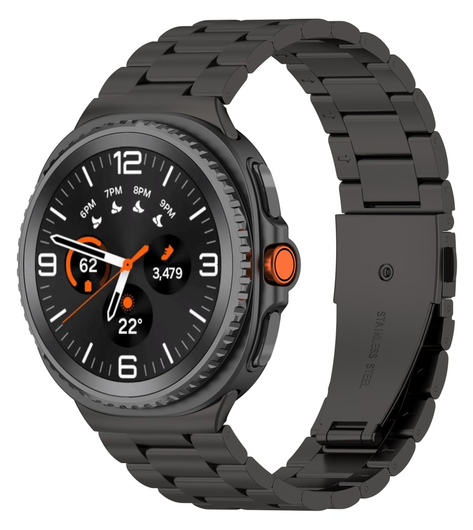 Universeel Smartwatch 20MM Bandje - Hoogwaardig Staal - met Schakels - Zwart afbeelding 2