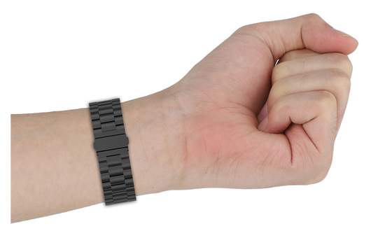 Universeel Smartwatch 20MM Bandje - Hoogwaardig Staal - met Schakels - Zwart afbeelding 5