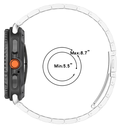 Universeel Smartwatch 20MM Bandje - Hoogwaardig Staal - met Schakels - Zwart afbeelding 7