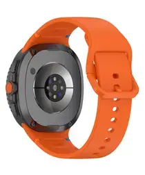 Samsung Galaxy Watch 8 Bandje - Siliconen Gesp Sluiting - L - Oranje afbeelding