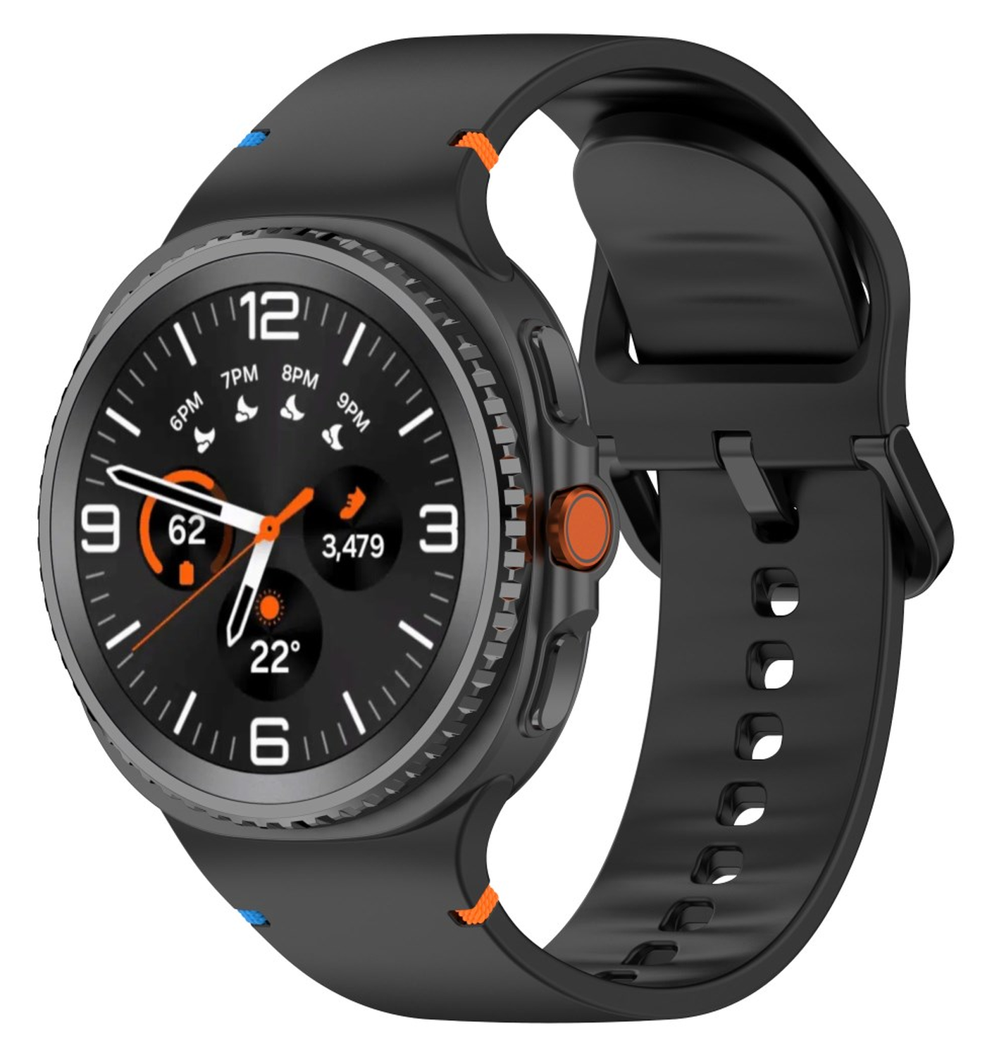 Samsung Galaxy Watch 8 Bandje - Siliconen Gesp Sluiting - L - Zwart afbeelding 2