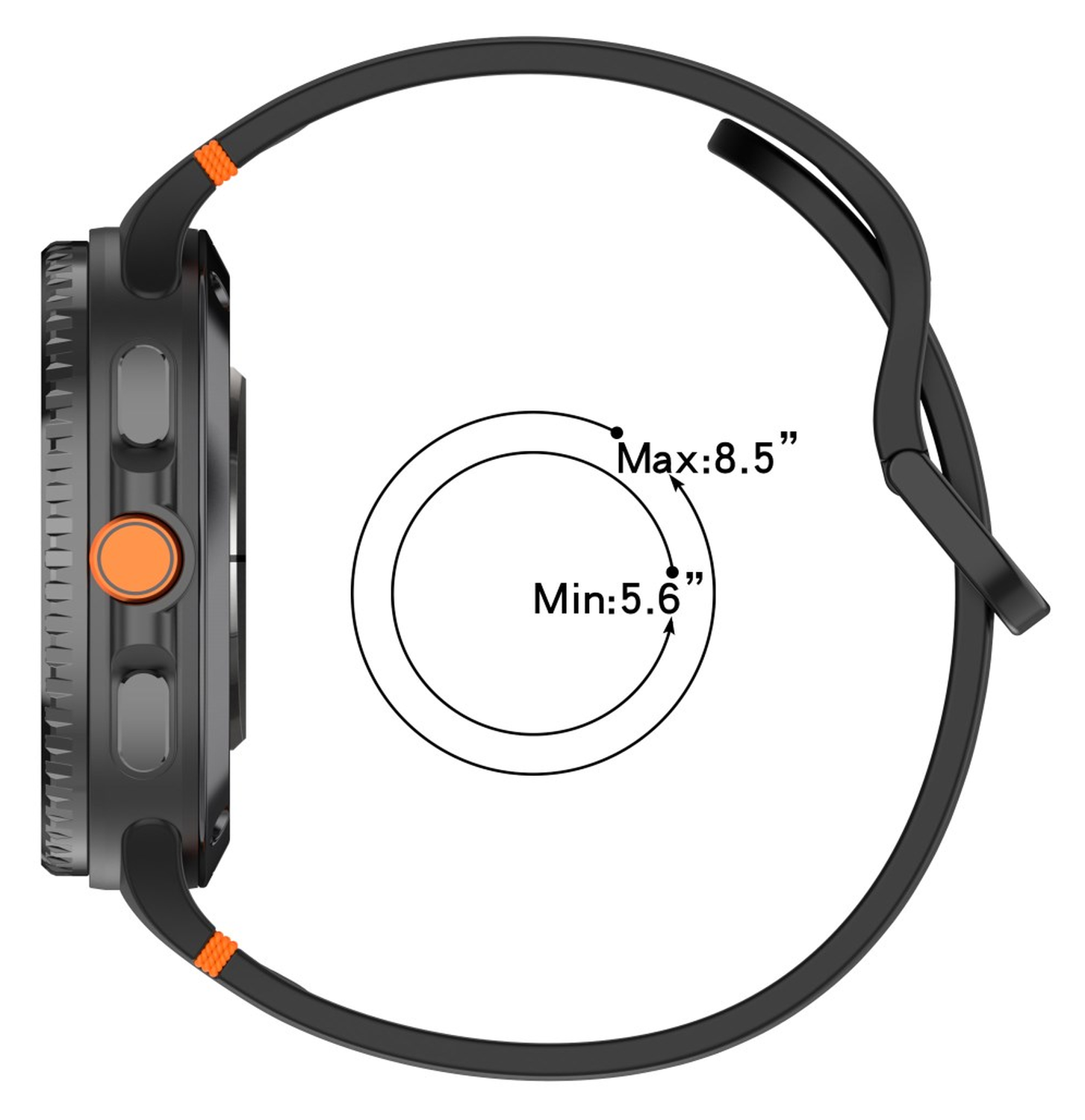 Samsung Galaxy Watch 8 Bandje - Siliconen Gesp Sluiting - L - Zwart afbeelding 7