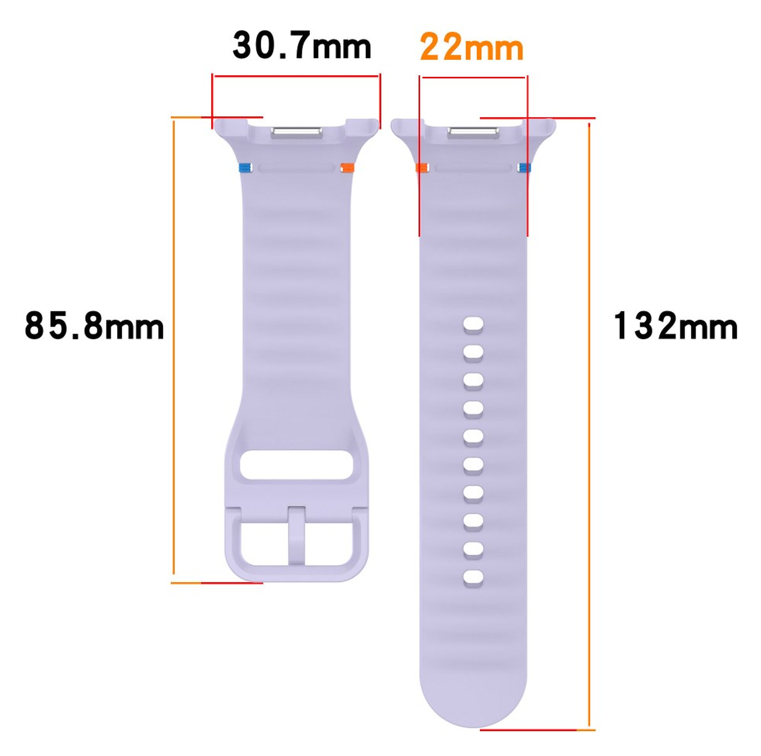 Samsung Galaxy Watch 8 Bandje - Siliconen Gesp Sluiting - L - Zwart afbeelding 8