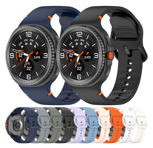 Samsung Galaxy Watch 8 Bandje - Siliconen Gesp Sluiting - L - Zwart afbeelding 5