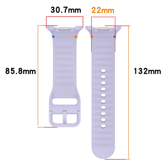 Samsung Galaxy Watch 8 Bandje - Siliconen Gesp Sluiting - L - Zwart afbeelding 8