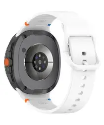 Samsung Galaxy Watch 8 Bandje - Siliconen Gesp Sluiting - S - Wit afbeelding