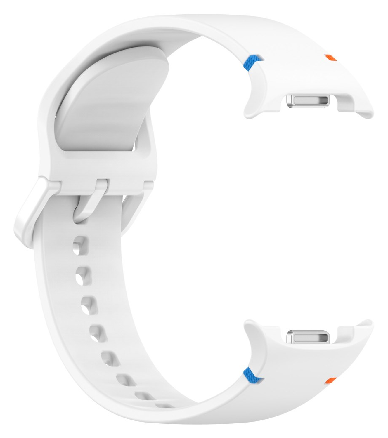 Samsung Galaxy Watch 8 Bandje - Siliconen Gesp Sluiting - S - Wit afbeelding 3