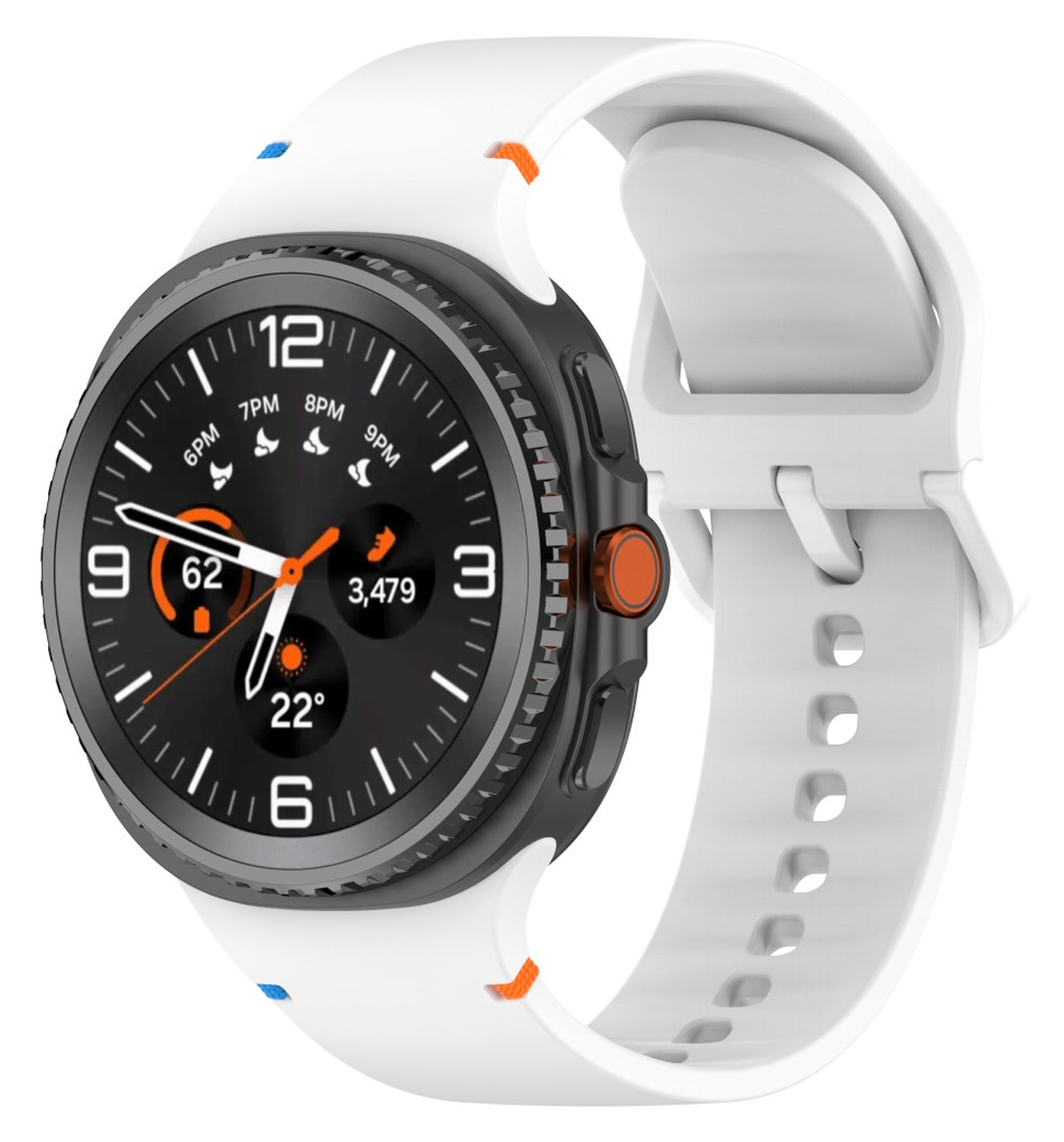 Samsung Galaxy Watch 8 Bandje - Siliconen Gesp Sluiting - S - Wit afbeelding 4