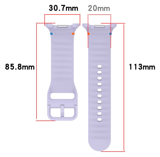Samsung Galaxy Watch 8 Bandje - Siliconen Gesp Sluiting - S - Wit afbeelding 6