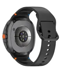 Samsung Galaxy Watch 8 Bandje - Siliconen Gesp Sluiting - S - Zwart afbeelding