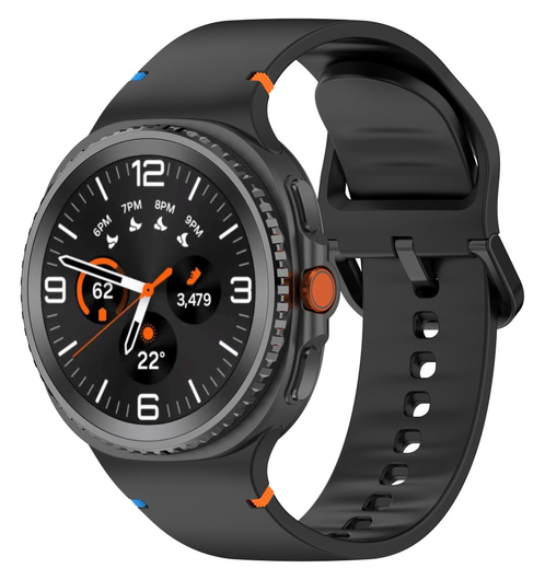 Samsung Galaxy Watch 8 Bandje - Siliconen Gesp Sluiting - S - Zwart afbeelding 4