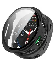 Samsung Galaxy Watch 8 40MM Hoesje - Bumper met Tempered Glass - Zwart