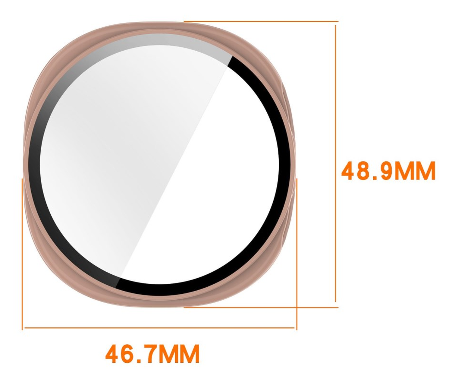 Samsung Galaxy Watch 8 44MM Hoesje - Bumper met Tempered Glass - Zwart afbeelding 3