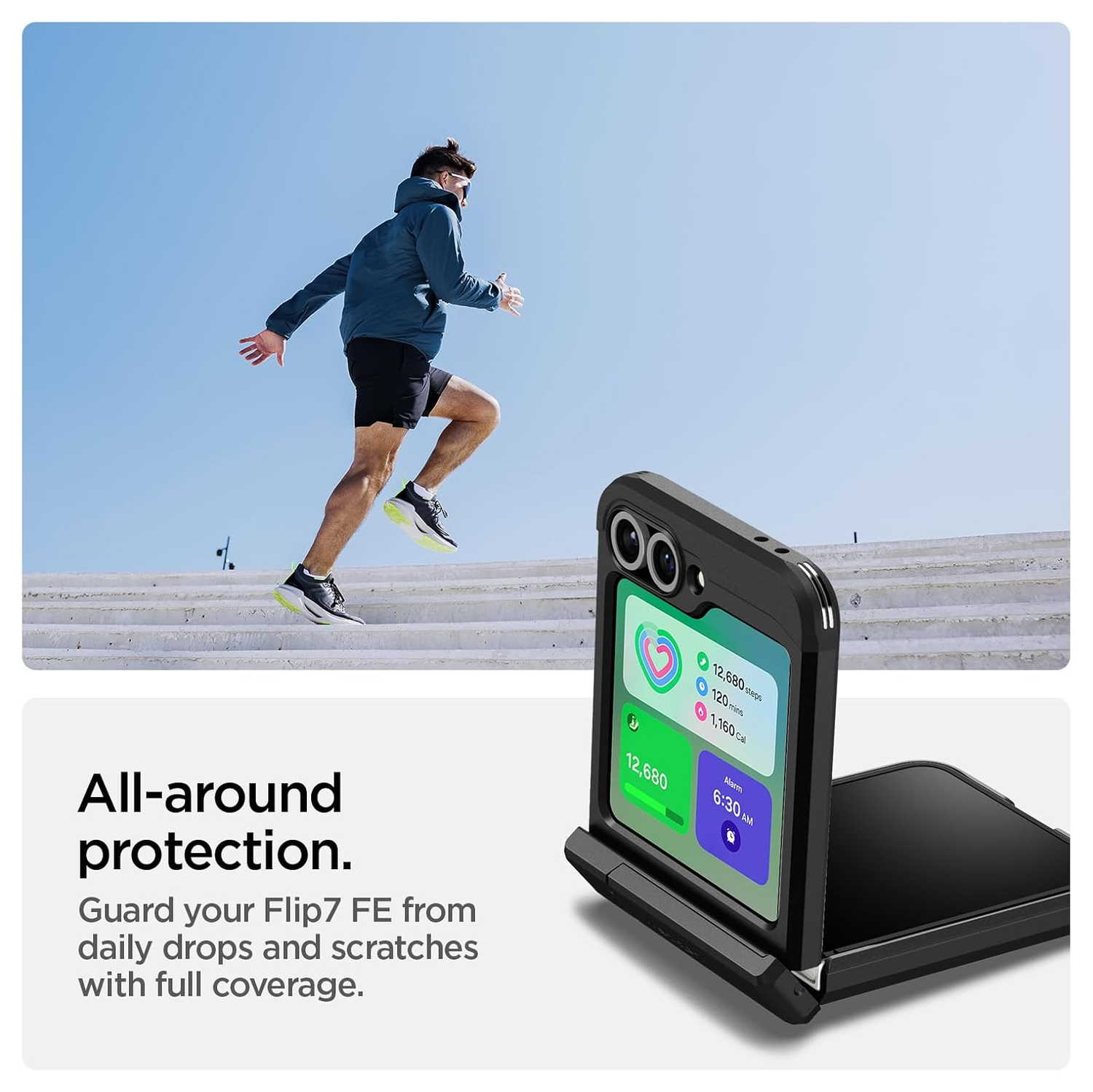 Spigen Tough Armor Samsung Galaxy Z Flip 7 FE/6 Hoesje MagSafe Back Cover Zwart afbeelding 3