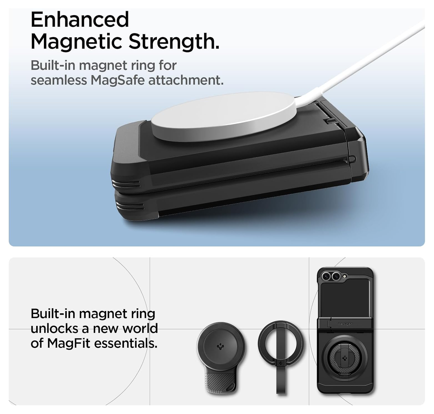 Spigen Tough Armor Samsung Galaxy Z Flip 7 FE/6 Hoesje MagSafe Back Cover Zwart afbeelding 6