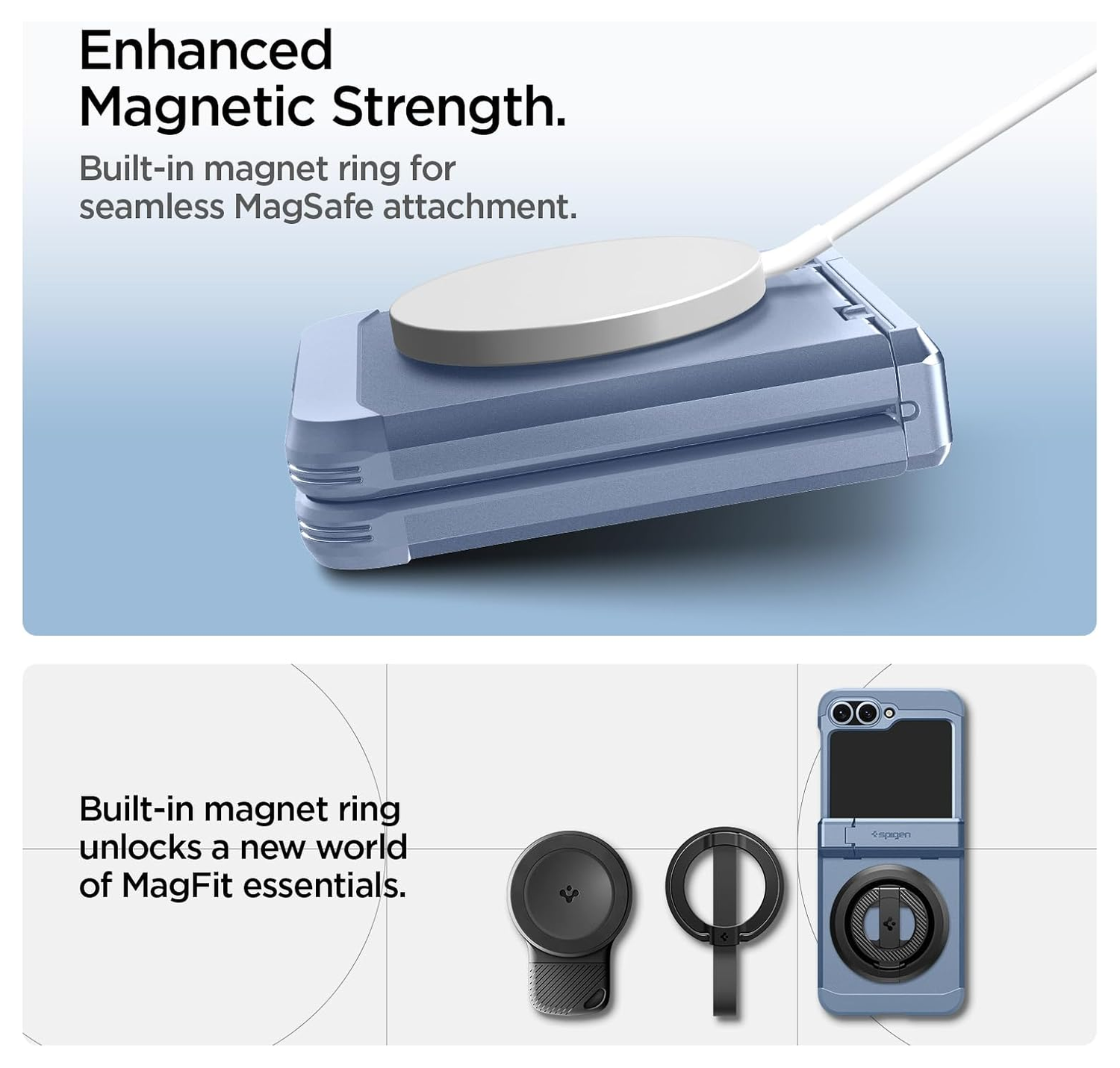 Spigen Tough Armor Samsung Galaxy Z Flip 7 FE/6 Hoesje MagSafe Back Cover Blauw afbeelding 5
