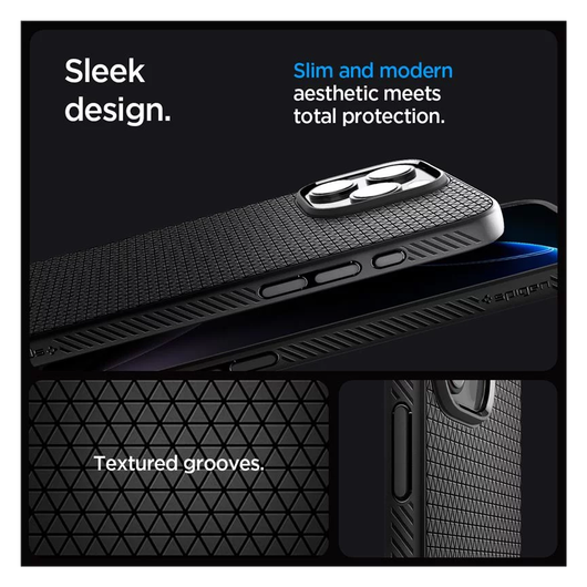 Spigen Liquid Air T MagFit Apple iPhone 16 Pro Hoesje Back Cover Matte Zwart afbeelding 6