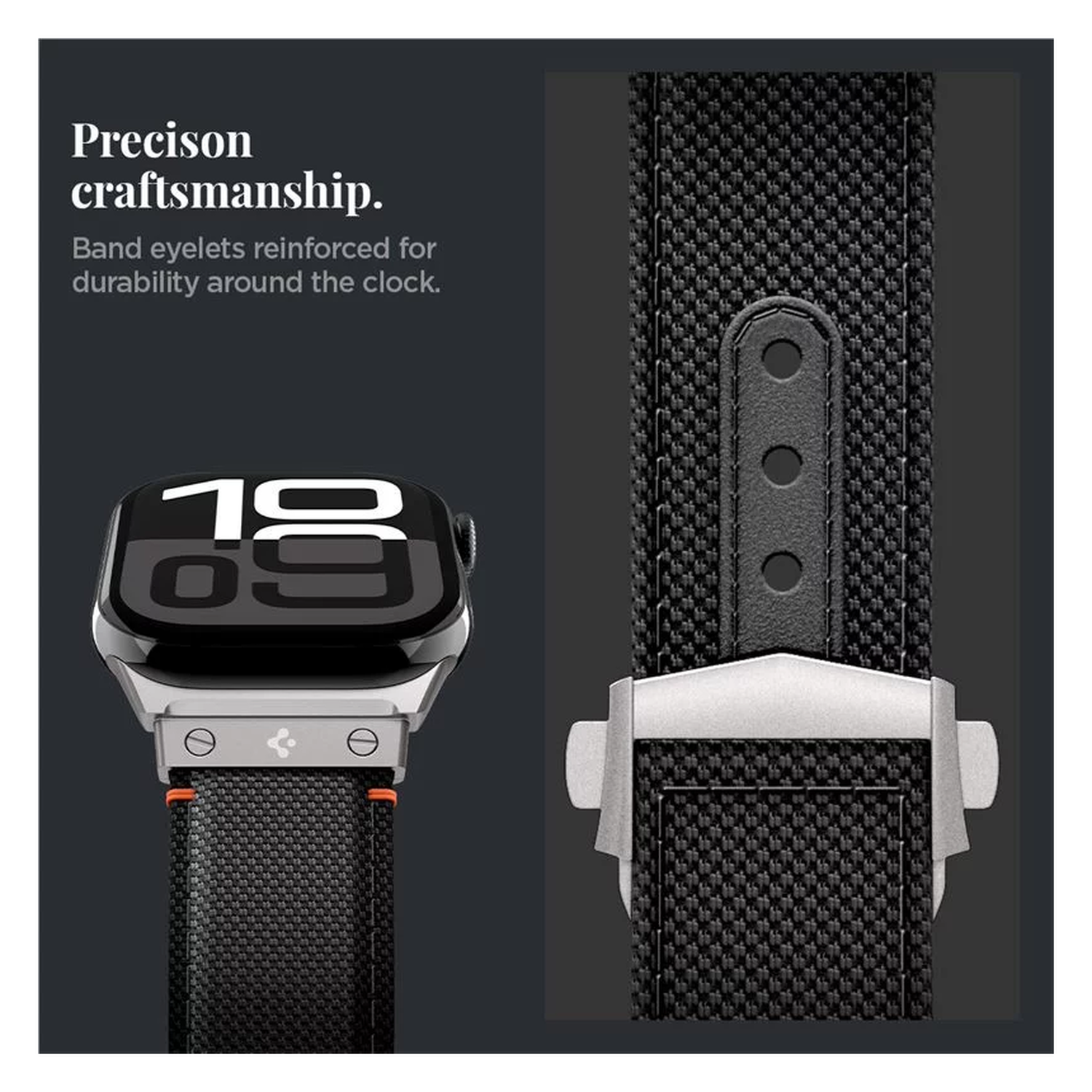 Spigen Classic Fit - Apple Watch 1-10/SE/Ultra Bandje - 49/46/45/44/42MM - Zwart afbeelding 7