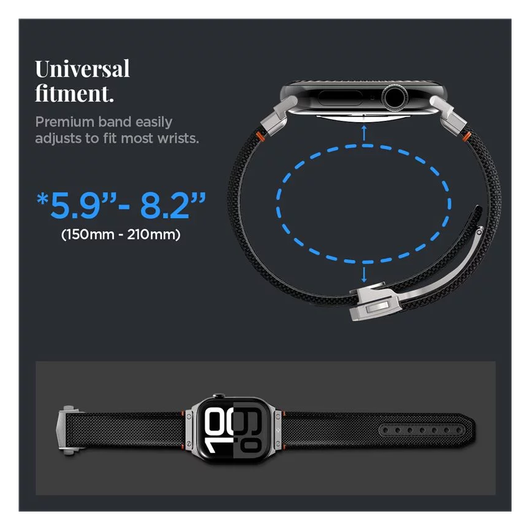 Spigen Classic Fit - Apple Watch 1-10/SE/Ultra Bandje - 49/46/45/44/42MM - Zwart afbeelding 4
