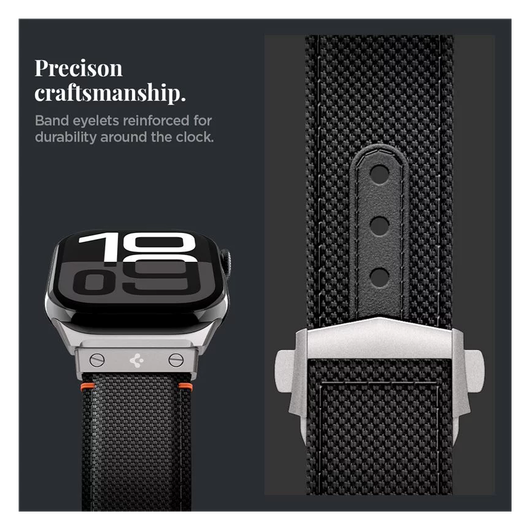 Spigen Classic Fit - Apple Watch 1-10/SE/Ultra Bandje - 49/46/45/44/42MM - Zwart afbeelding 7