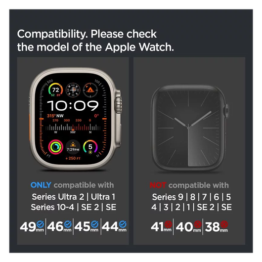 Spigen Classic Fit - Apple Watch 1-10/SE/Ultra Bandje - 49/46/45/44/42MM - Zwart afbeelding 8