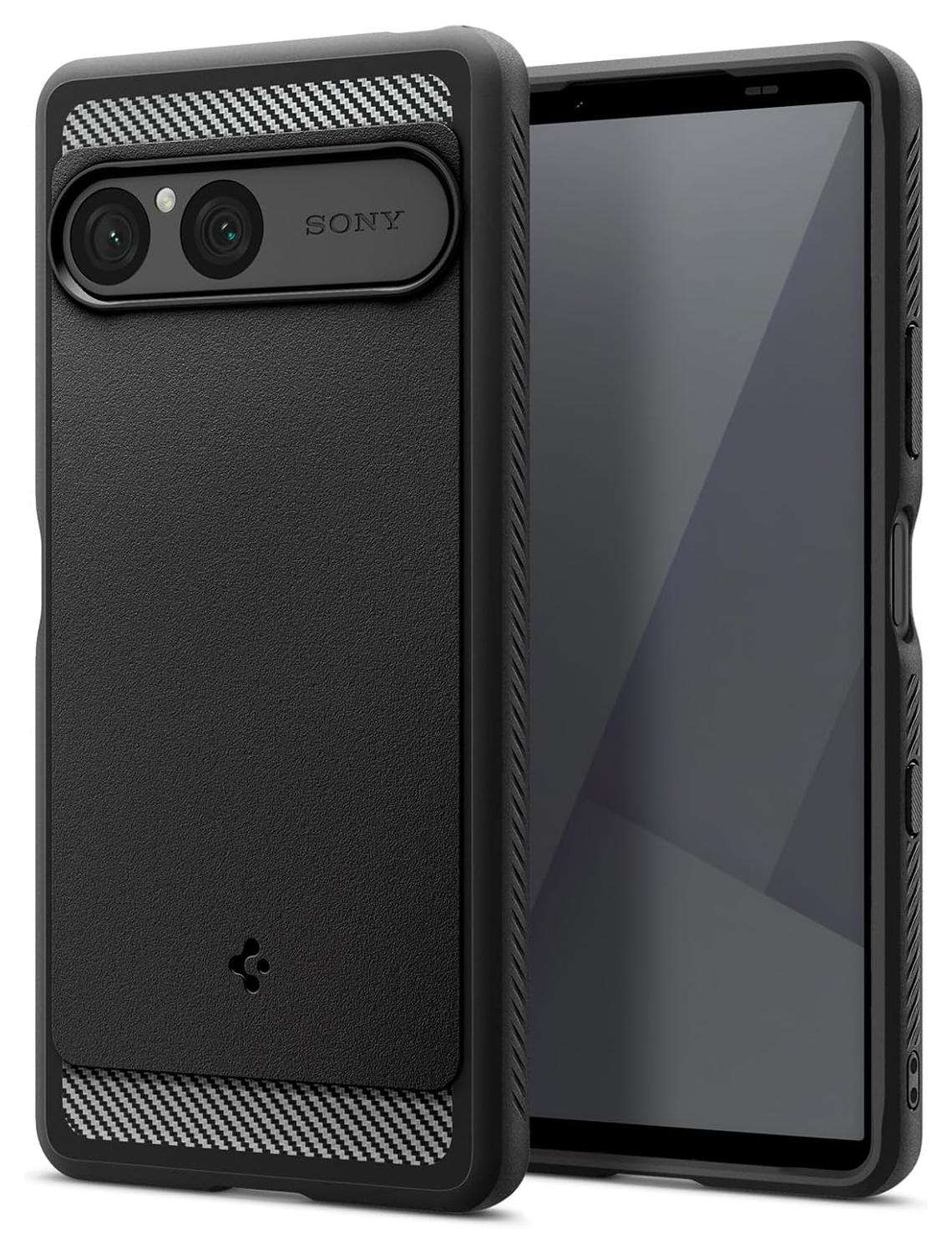 Spigen Rugged Armor Sony Xperia 10 VII Hoesje Back Cover Matte Zwart afbeelding 1
