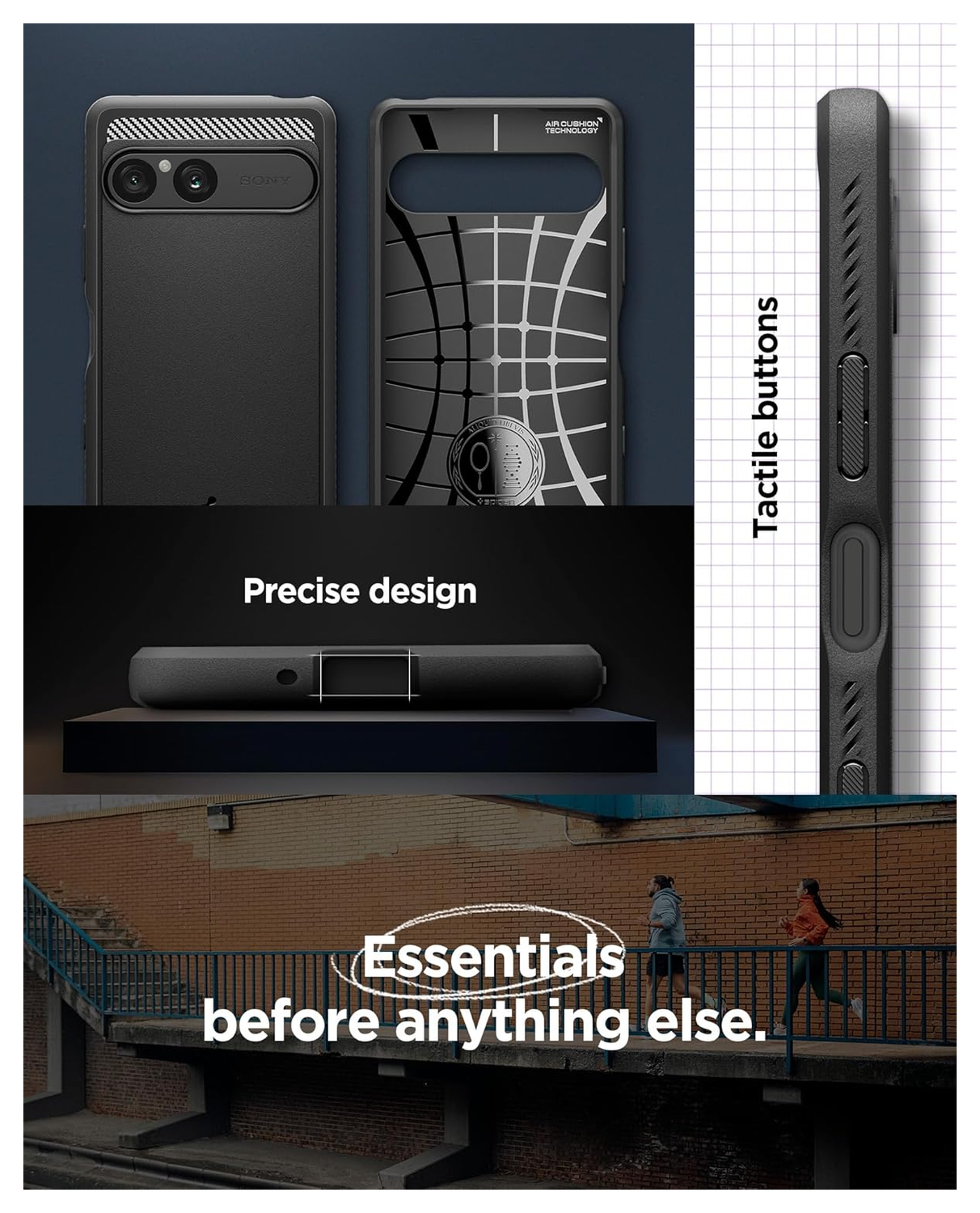 Spigen Rugged Armor Sony Xperia 10 VII Hoesje Back Cover Matte Zwart afbeelding 7