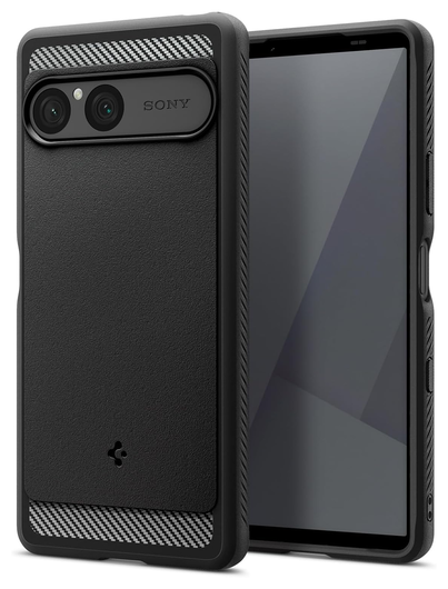 Spigen Rugged Armor Sony Xperia 10 VII Hoesje Back Cover Matte Zwart afbeelding 1