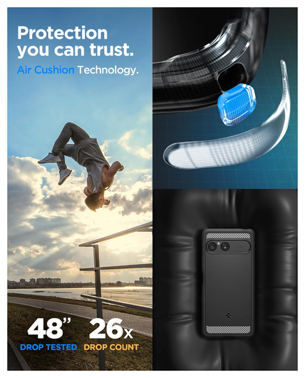 Spigen Rugged Armor Sony Xperia 10 VII Hoesje Back Cover Matte Zwart afbeelding 3