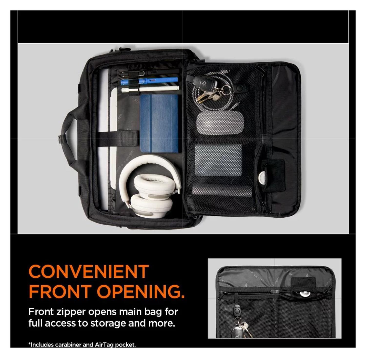 Spigen Klasden KD300 Laptop Business Schouder Tas Zwart afbeelding 4