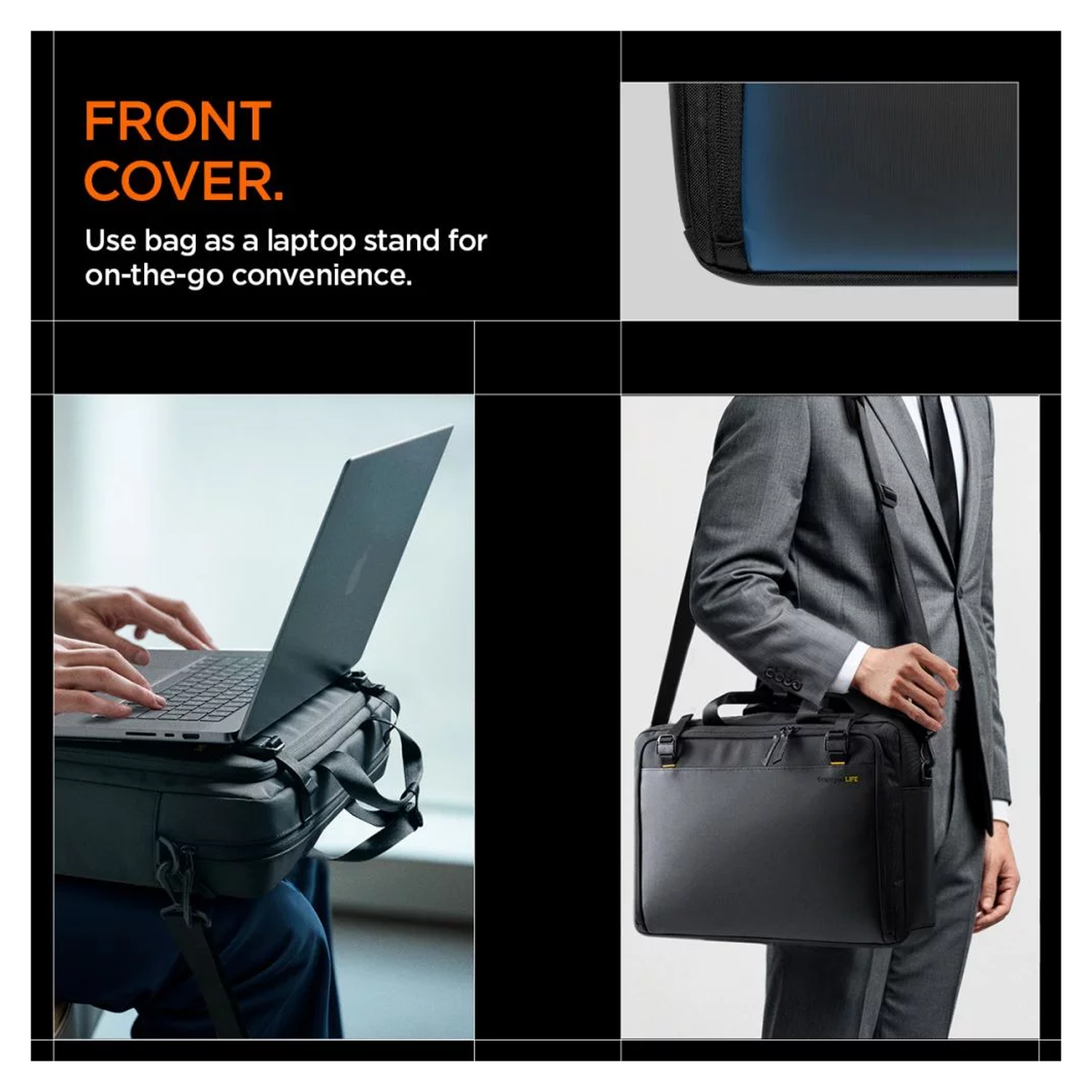 Spigen Klasden KD300 Laptop Business Schouder Tas Zwart afbeelding 6