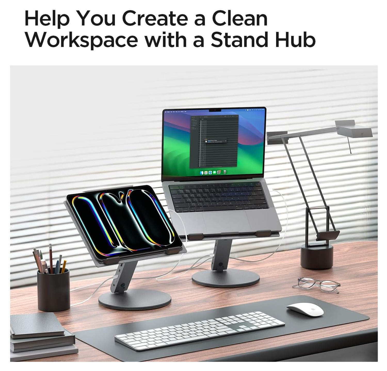 Spigen ArcDock Laptop Standaard met 6-in-1 Hub USB-A/USB-C 100W PD/4K HDMI Grijs afbeelding 5