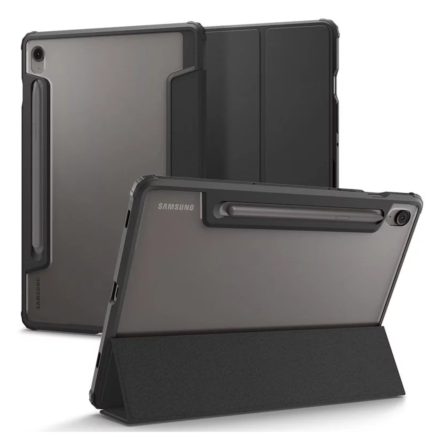 Spigen Ultra Hybrid Pro Samsung Galaxy Tab S10 FE / S9 Hoes Book Case Zwart afbeelding 1