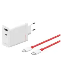Originele OnePlus SuperVOOC GaN Oplader 120W + USB-C Kabel 1M Wit/Rood afbeelding