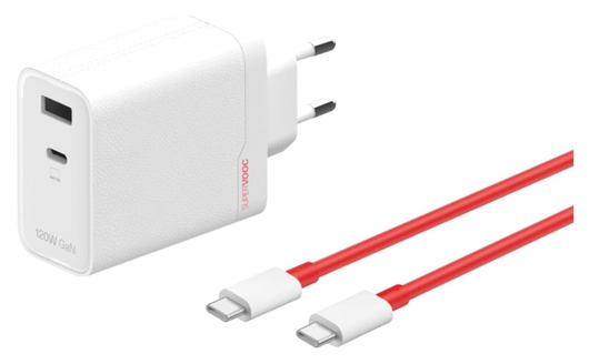 Originele OnePlus SuperVOOC GaN Oplader 120W + USB-C Kabel 1M Wit/Rood afbeelding 1
