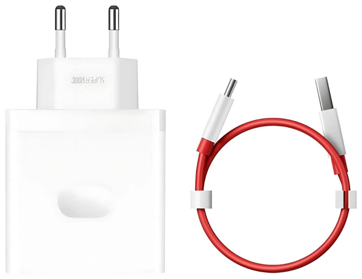 Originele OnePlus SuperVOOC USB‑A Snellader 100W + USB-A naar USB-C Kabel 1M Wit afbeelding 1