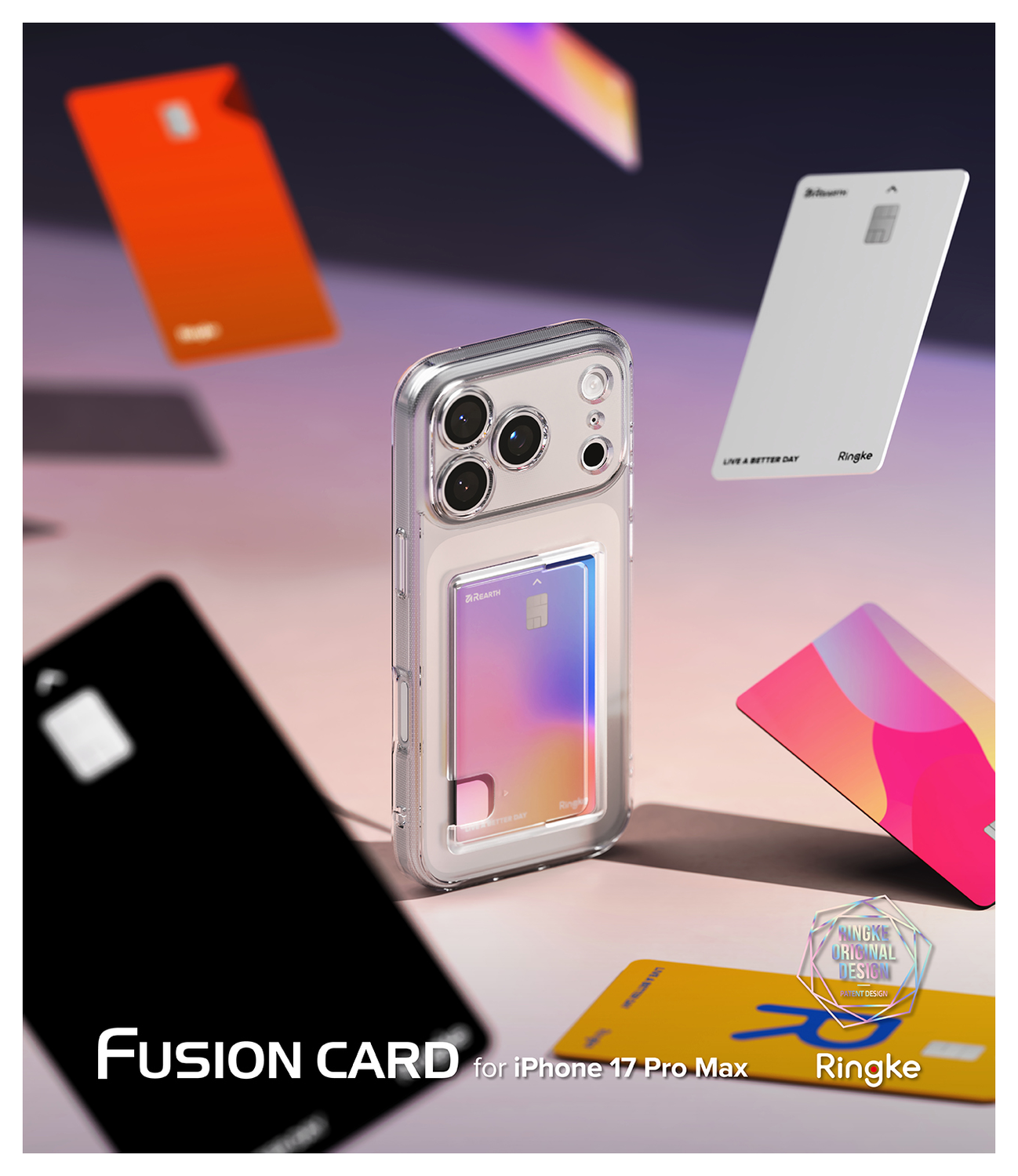 Ringke Fusion Card Apple iPhone 17 Pro Max Hoesje Kaarthouder Transparant afbeelding 10