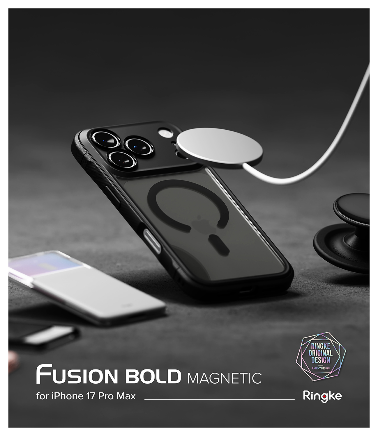 Ringke Fusion Bold Magnetic Apple iPhone 17 Pro Max Hoesje MagSafe Matte Zwart afbeelding 11