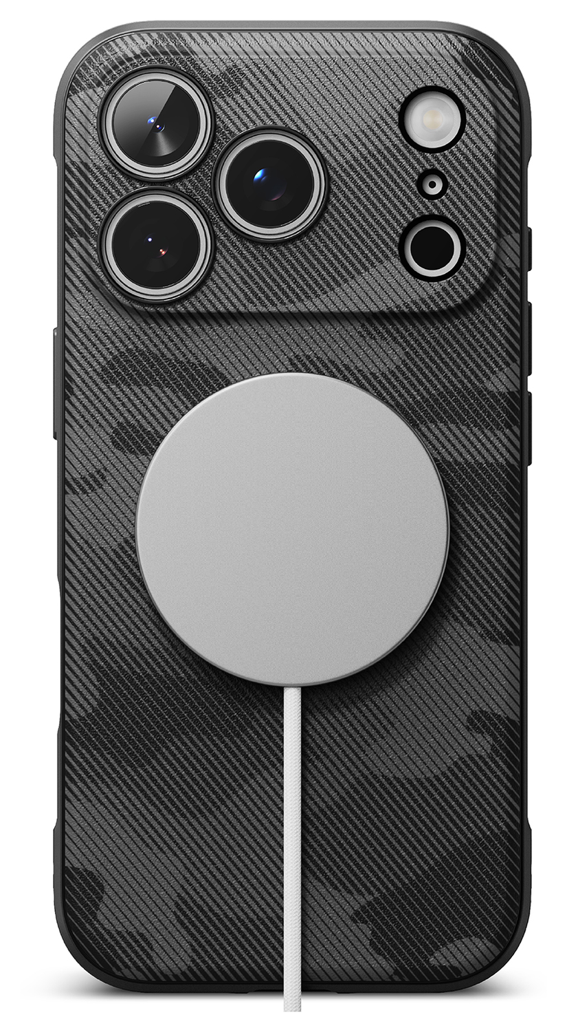 Ringke Onyx Magnetic Apple iPhone 17 Pro Max Hoesje MagSafe Camo Zwart afbeelding 12