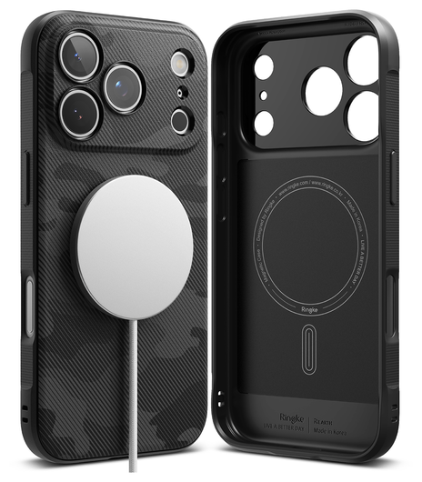 Ringke Onyx Magnetic Apple iPhone 17 Pro Max Hoesje MagSafe Camo Zwart afbeelding 2